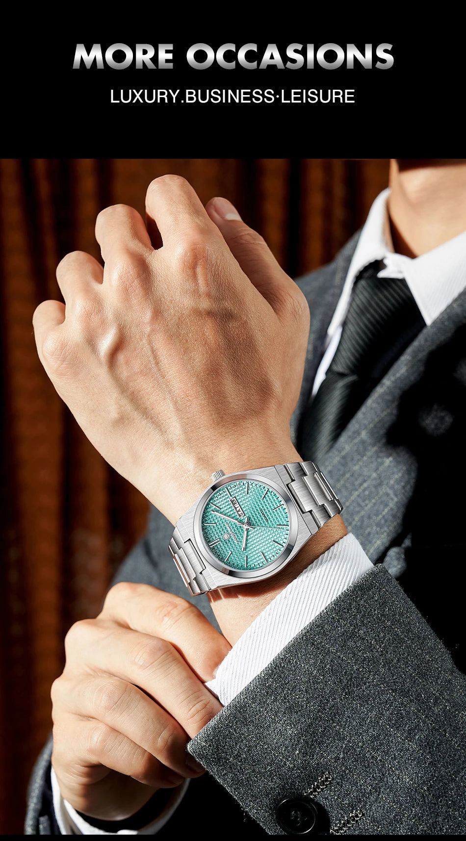 PAAZOMU Top Original Men's Watches Stainless Steel Waterproof Luminous Man Watch Date Week Classic Trendy Quartz Men Wristwatch