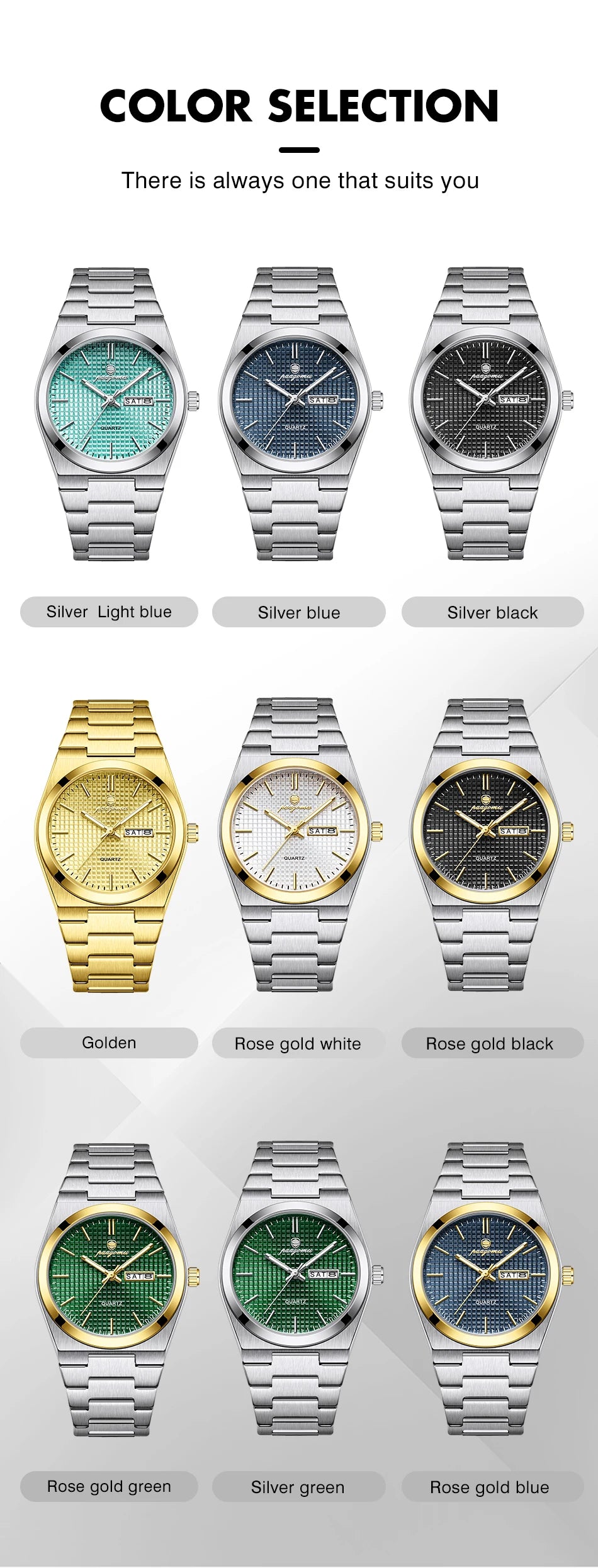 POEDAGAR  Luxury Businessman Watch Week Date Waterproof Luminous Watches for Men Stainless Steel Quartz Fashion Male Wrist Watch