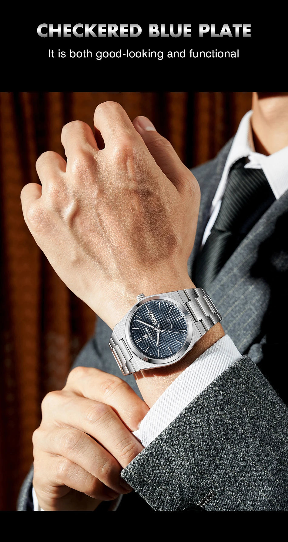 POEDAGAR  Luxury Businessman Watch Week Date Waterproof Luminous Watches for Men Stainless Steel Quartz Fashion Male Wrist Watch