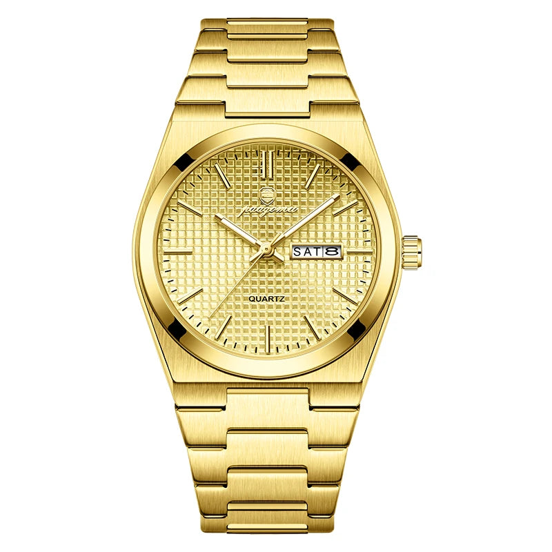 POEDAGAR  Luxury Businessman Watch Week Date Waterproof Luminous Watches for Men Stainless Steel Quartz Fashion Male Wrist Watch